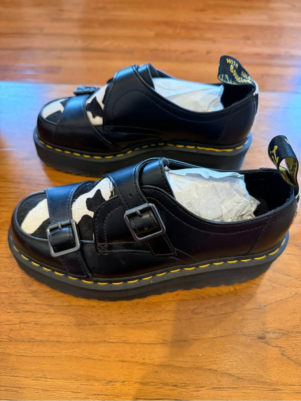 Dr. Martens Sidney Hair On Cow Creeper Platform Loafers